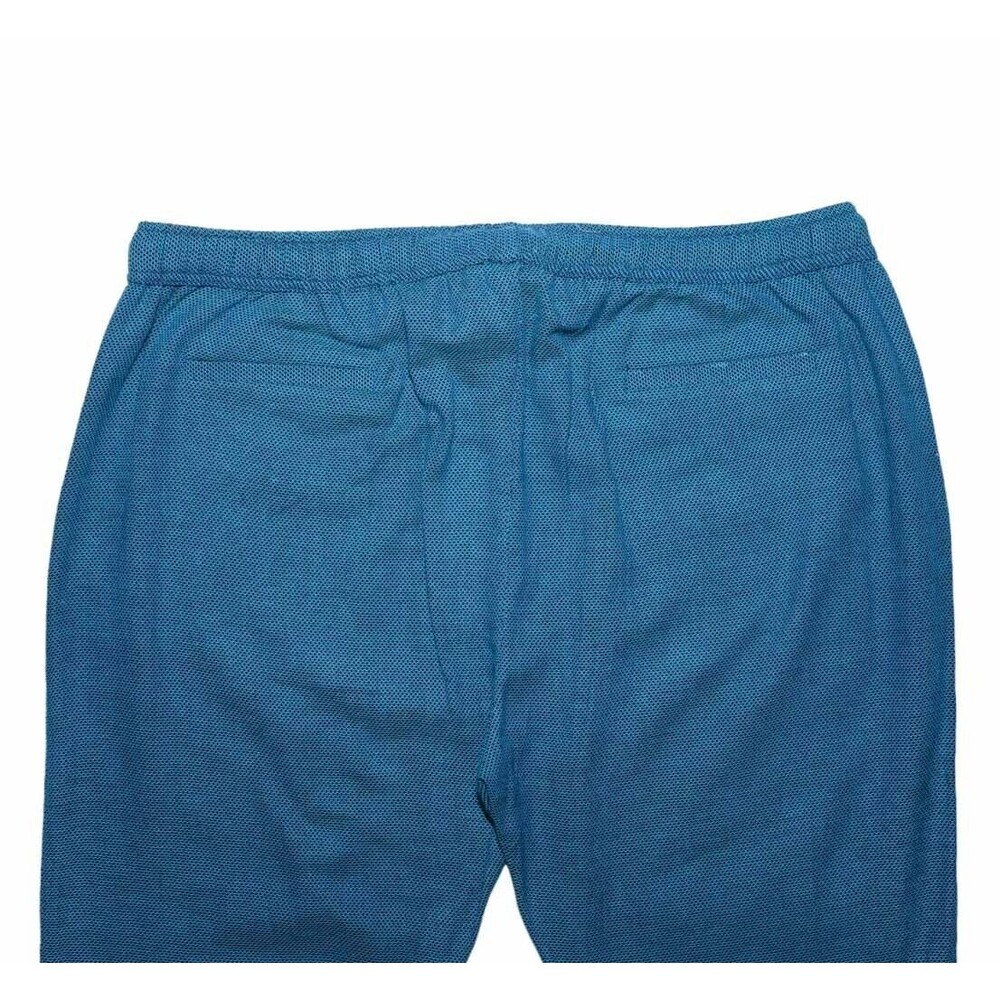 Mens Pants Joggers Teal Textured Stretch Drawstring Loose Harem Casual Beach XL - Picture 5 of 6